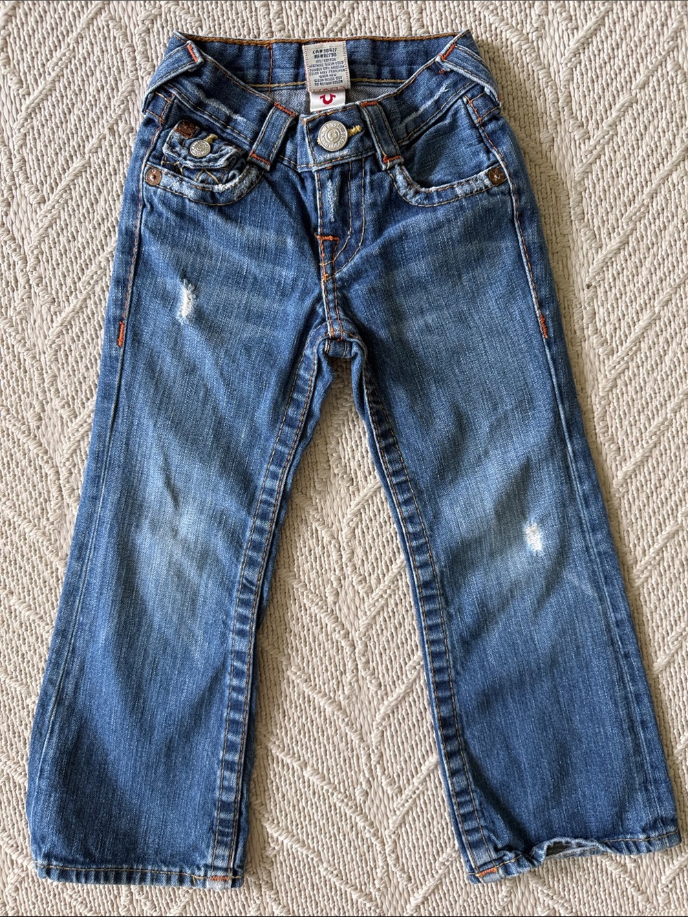 True Religion Boys' Billy Dark Blue Denim Jeans Distressed - Size 4 - Picture 10 of 11